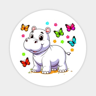 Pretty Hippopotamus Magnet